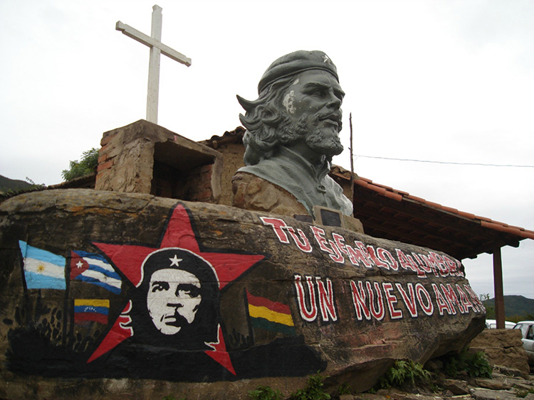 Che Guevara trail in La Higuera, Bolivia. The school where he was
